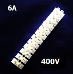 6 AMP TERMINAL BLOCKS 6mm² 12WAY BLOCK CLEAR POLYETHYLENE PE