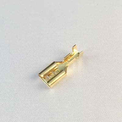6.35 x 0.8mm Female Push-On Brass Receptacle (Pack of 100)