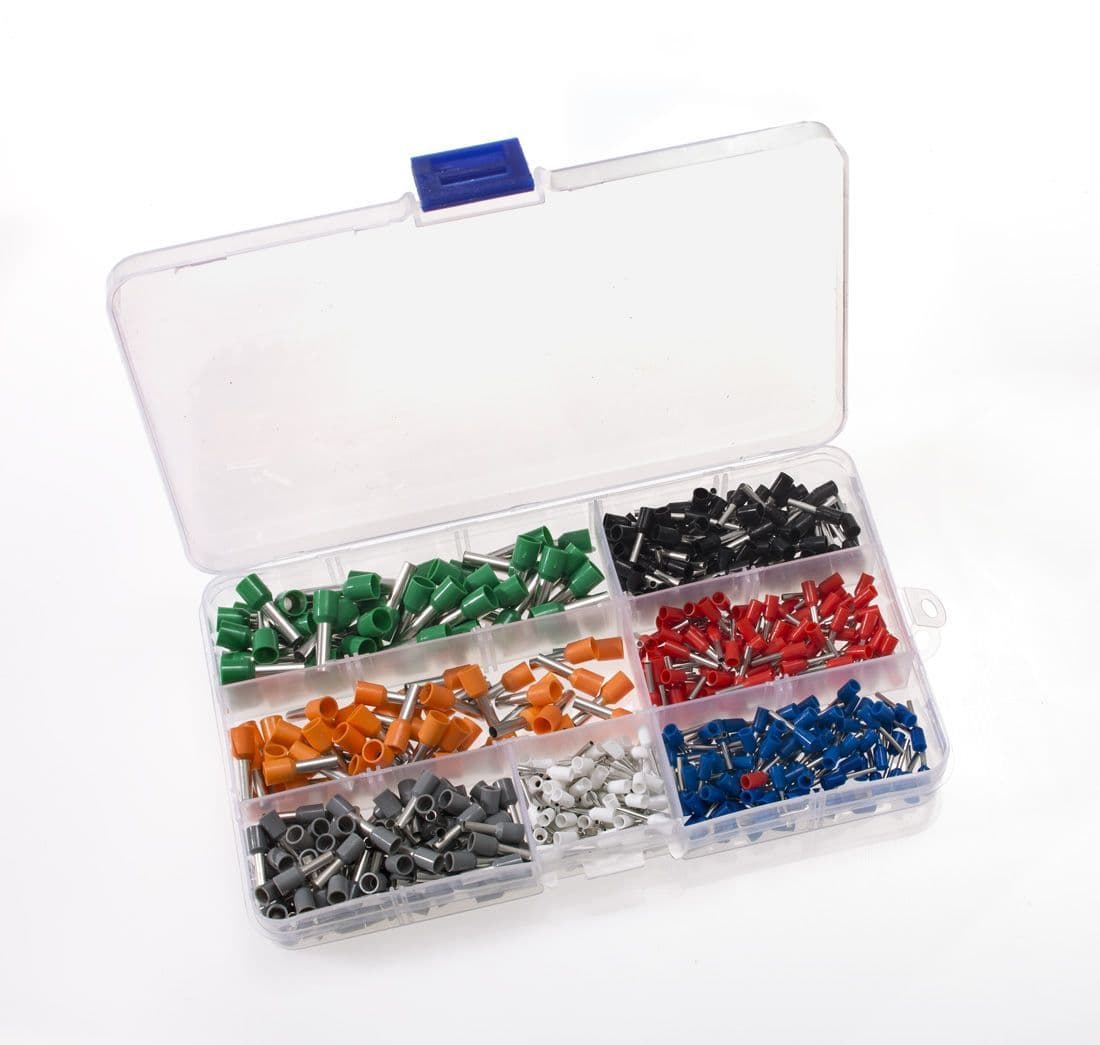 600pc Bootlace Ferrules Cord End Terminal Kit 0 5 - 6mm French Colour Code