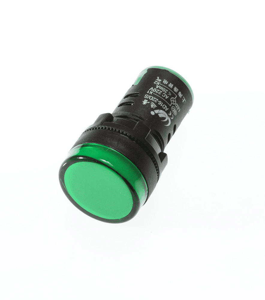 LED Indicatore Verde 16mm 230V - Luce Pilota Pannello Montaggio IP65