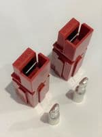BMC1M-RED 75 Amp Interlocking Modular Red Single Pole Battery Power Connectors and Contacts (Pair)