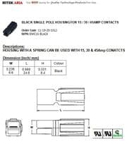UK Stock - 15, 30, 45 AMP - Power Pole Connector Housing, Black (Price Each)