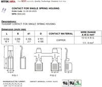 BMC2AG - 30 Amp Single Pole Power Contact, 16 - 12 AWG, Silver Plated Copper