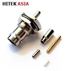 BNC Connector, Straight, Bulkhead, Jack Crimp, 13-11-26