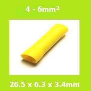 Butt Splice Terminal,  BV5, Yellow, 4-6mm², (Pack of 100)