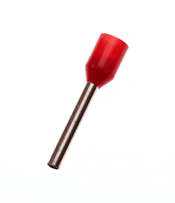 E1012 RED 1mm² Bootlace Ferrules Cord End Terminals 10mm long, PACK OF 100