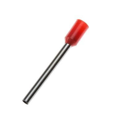 E1018 RED 1mm² Bootlace Ferrules Cord End Terminals 18mm long, PACK OF 100
