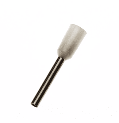 E7512 WHITE 0.75mm² Bootlace Ferrules Cord End Terminals 12mm long, PACK OF 100