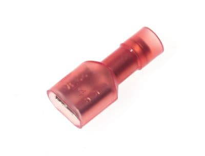 FDFNYD1-250 RED 6.35 x 0.8mm Double Crimp Female Push-On Terminal Nylon Insulated (Pack of 100)