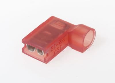 FLDNY1-187(8)A  4.8 x 0.8mm Push-On Flag Terminals, Red Nylon (Pack of 100)