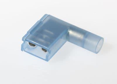 FLDNYDX2-250 6.35 x 0.8mm Flag 'Double Crimp' Terminals, Blue Nylon Insulated (Pack of 100)