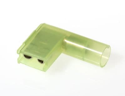 FLDNYDX5-250 6.35 x 0.8mm Flag 'Double Crimp' Terminals,  Yellow Nylon Insulated (Pack of 100)