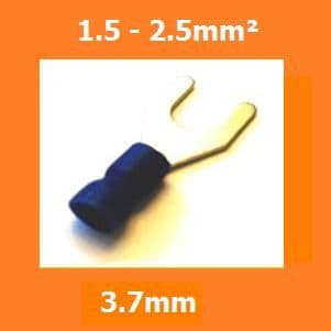 FORK CRIMP TERMINALS WIRE CONNECTORS INSULATED BLUE 3.7MM, PACK OF 100