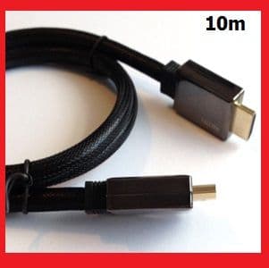 HDMI Cable, v1.4, 10m, High Speed Ethernet Gold 1080p 3D Video HDTV HD
