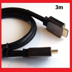 HDMI Cable, v1.4, 3m, High Speed Ethernet Gold 1080p 3D Video HDTV HD