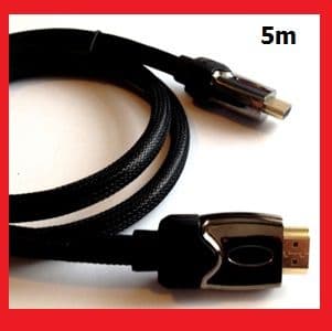 HDMI Cable, v1.4, 5m, PREMIUM HD High Speed Ethernet Gold 1080p 3D
