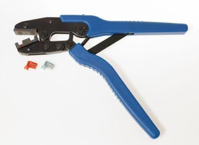 KST2000FA Ratchet Crimp Tool for Insulated 'AMP' Type Red Blue FLAG Terminals,  1.25 -2mm² 22-14AWG