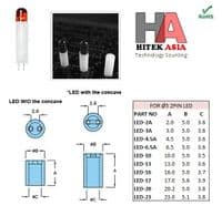 LED holders, 2pin 5mm LED, 2mm high, LED-2A, (Pack of 100)