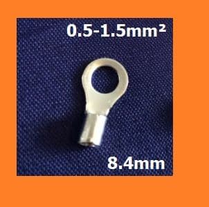M8 Non-Insulated Ring Crimp Terminals 8.4mm diameter, 0.5-1.5mm², Pack of 100