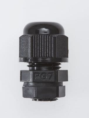NCG-PG7S-6 BLACK - PG7 Cable Gland, IP68, 3.5-6mm, UL Nylon 66