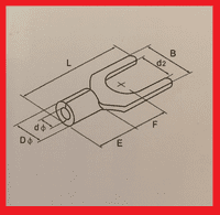 SNB5.5-4S 4.3mm M4 Non-Insulated Fork Crimp Terminal 4-6mm² 12-10AWG (Pack of 100) (1)