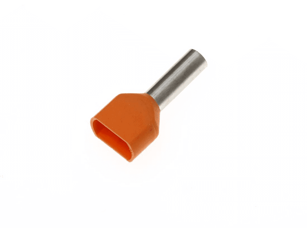 Twin, Bootlace Ferrule, 4.0mm2, Orange, 12mm, TE4012-ORANGE (Pack of 100)