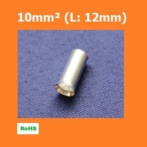 Uninsulated Bootlace Ferrules, 10mm², 12mm, LN100012 (Pack of 100)