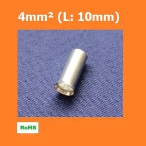 Uninsulated Bootlace Ferrules, 4.0mm², 10mm, LN040010 (Pack of 100)