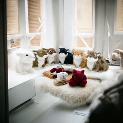 20CM STANDING RABBITS-6 ASST COLOUR