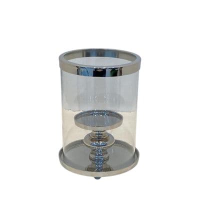 22CM NICKEL PLATED HURRICANE CANDLE HOLDER