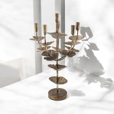 57CM GOLD METAL CANDLE HOLDER