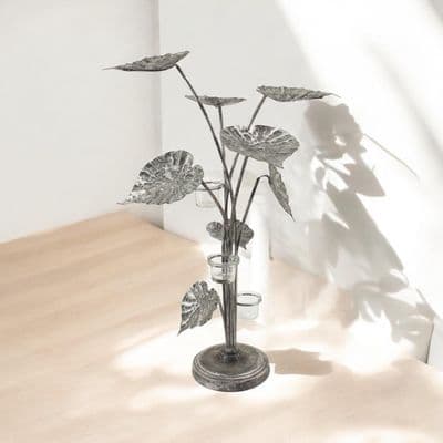 74CM SILVER METAL CANDLE HOLDER