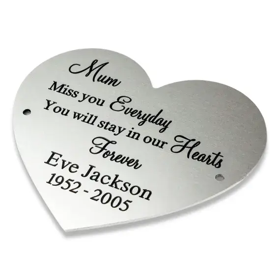 Aluminium Heart plaque 2