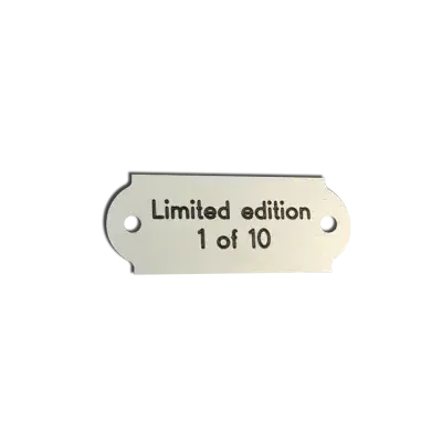 Anodised Aluminium Saddle Name plate 65 x 20 curved