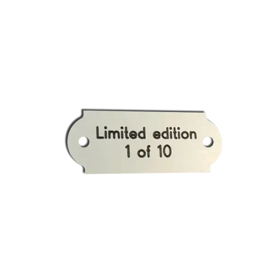 Anodised Aluminium Saddle Name plate 65 x 20 curved
