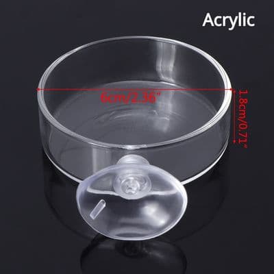Aquarium Feeding Tube Dish Clear Glass 