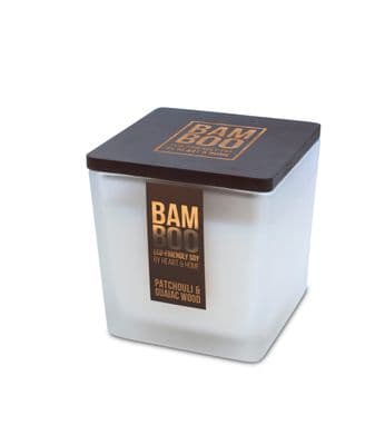 Bamboo Patchouli & Guaiac Wood Large Soy Candle  40 Hours Burn - Crackling Wick