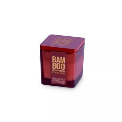 Bamboo Pomegranate & Pepperwood Small Soy Candle 20 Hours Burn - Crackling Wick