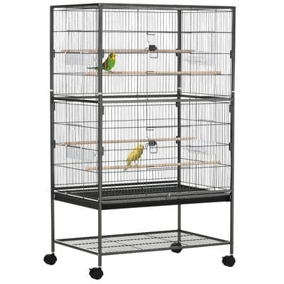 Bird Cage Aviary for Budgies Canaries - Grey