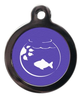 Blue Goldfish Bowl - Cat ID tag