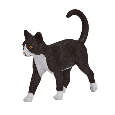 Cat Black & White Toy  Realistic Pet Figurine