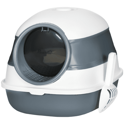 Cat Litter Tray with Lid, Hooded Cat Litter Box w/ High Side, Deodorant, Scoop