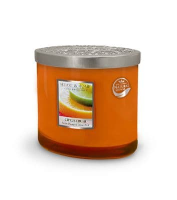 Heart & Home Citrus Crush  Twin Wick Ellipse Soy Candle - 40 Hours Burn