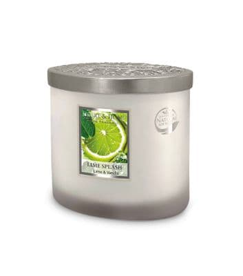 Heart & Home Lime Splash  Twin Wick Ellipse Soy Candle - 40 Hours Burn