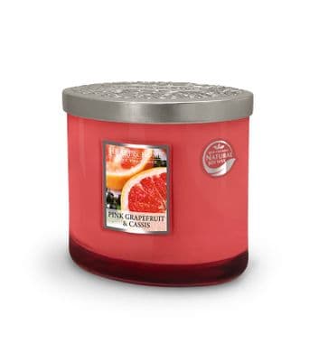 Heart & Home Pink Grapefruit & Cassis Twin Wick Ellipse Soy Candle - 40 Hours Burn