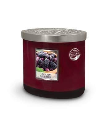Heart & Home Simply Mulberry Twin Wick Ellipse Soy Candle - 40 Hours Burn