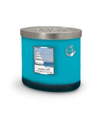 Heart & Home Simply Spa  Twin Wick Ellipse Soy Candle - 40 Hours Burn