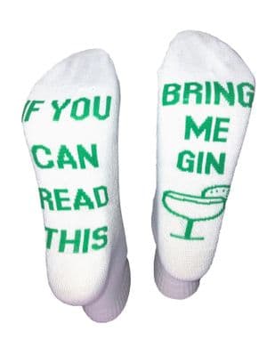 If You Can Read This Bring Me Gin' Funny Socks for Gin Lovers