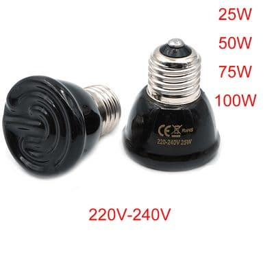 JIECARE Infrared Ceramic Heating Lamp - 25W to 100W Pet Heat Emitter