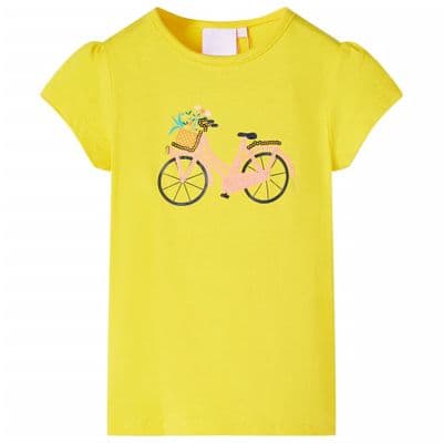 Kids' T-shirt Bicycle Yellow Age 9-10